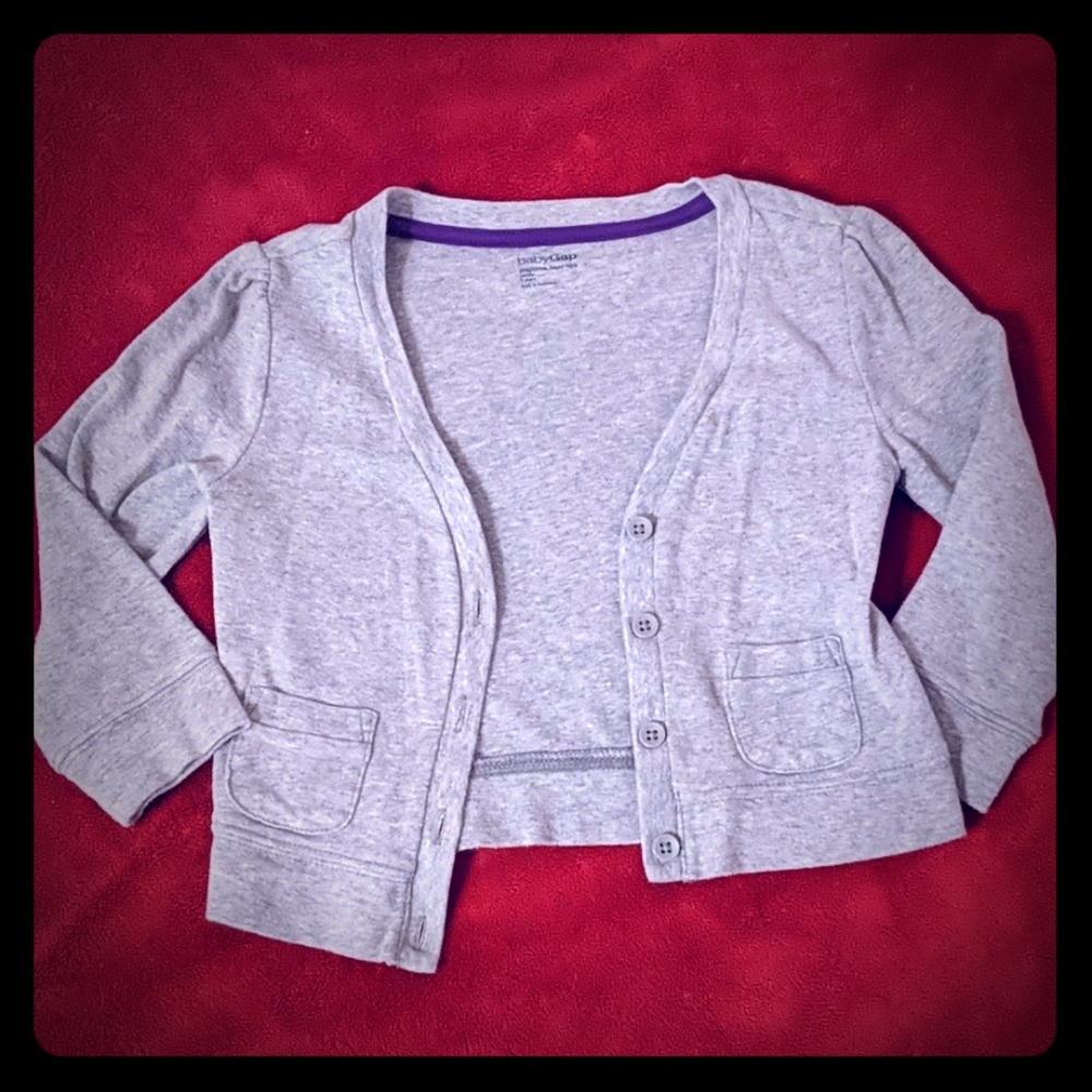 Gray cotton cardigan